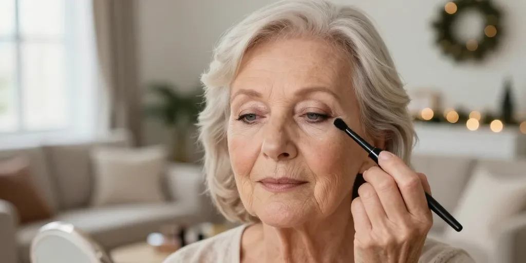 Maquillage yeux Noël facile : la méthode simple pour seniors et yeux sensibles