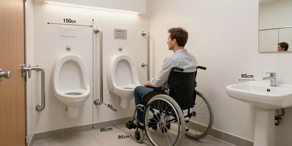 Salle de bain PMR avec WC : le plan conforme à quelles dimensions ?